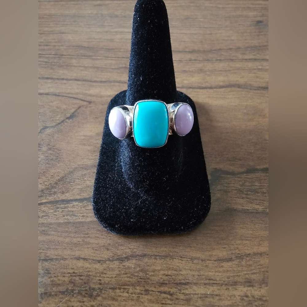 Jay King Gallery Collection Phosphosiderite  and Turquoise Ring Size 12